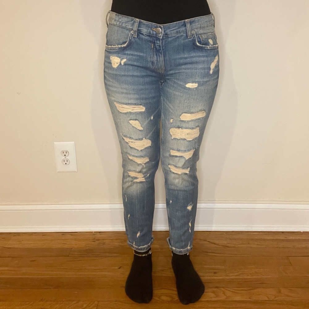 ZARA ripped skinny jeans